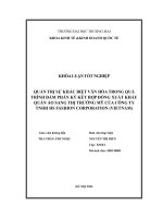 Quản trị sự khác biệt văn hóa trong quá trình đàm phán ký kết hợp đồng xuất khẩu quần áo sang thị trường mỹ của công ty tnhh hs fashion corporation Vietnam