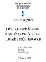 khảo sát sự lan truyền ánh sáng khi sử dụng chùm tia laser công suất thấp tác động lên khối mô bất thường ở ngực