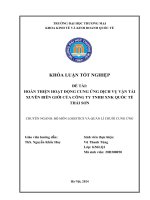 hoàn thiện hoạt động cung ứng dịch vụ vận tải xuyên biên giới của công ty tnhh xnk quốc tế thái sơn