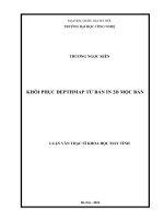 (Luận Văn Thạc Sĩ Khoa Học Máy Tính) Khôi Phục Depthmap Từ Bản In 2D Mộc Bản