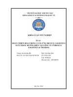 giải pháp cung ứng dịch vụ logisticsxuất khẩu đường biển tại công ty tnhh kvc logistics trading