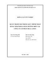 Quản trị rủi ro trong quy trình nhận hàng nhập khẩu bằng đường biển tại công ty cổ phần Bull lines