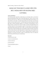 khảo sát thái độ của sinh viên tôn đức thắng đối với thương hiệu lotteria