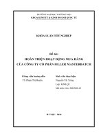 hoàn thiện hoạt động mua hàng của công ty cổ phần filler masterbatch