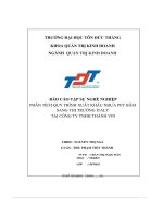 báo cáo tập sự nghề nghiệp phân tích quy trình xuất khẩu nhựa pet băm sang thị trường italy tại công ty tnhh thành vin