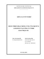 hoàn thiện hoạt động cung ứng dịch vụ logistics tại công ty tnhh giao nhận mv