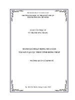 (Luận Văn Thạc Sĩ Quản Lý Kinh Tế) Đánh Giá Hoạt Động Mua Sắm Tài Sản Tại Cục Thuế Tỉnh Đồng Tháp