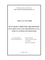 Quản trị quy trình thực hiện hợp đồng xuất khẩu giày sang thị trường EU của công ty cổ phần giày Hồng Bảo