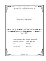 quản trị quy trình nhận hàng nhập khẩu bằng đường biển của công ty tnhh toàn cầu eic