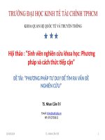 đề tài phương pháp tư duy để tìm ra vấn đề nghiên cứu