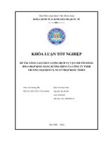 nâng cao chất lượng dịch vụ vận chuyển hàng hóa nhập khẩu bằng đường biển tại công ty tnhh thương mại dịch vụ xuất nhập khẩu timex
