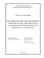 hoàn thiện quy trình thực hiện hợp đồng nhập khẩu máy móc thiết bị xây dựng từ thị trường nhật bản tại công ty cổ phần đầu tư và xây dựng 3tc