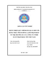hoàn thiện quy trình thủ tục hải quan đối với hàng thực phẩm đông lạnh nhập khẩu từ thị trường eu của công ty tnhh xuất nhập khẩu tps việt nam
