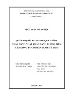Quản trị rủi ro quy trình nhận hàng nhập khẩu bằng đường biển của công ty cổ phần quốc tế Tico