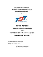 project management establishing a coffee shop pm coffee project