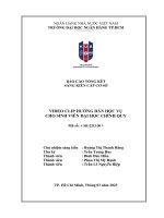 Báo cáo sáng kiến khoa học cấp cơ sở: Video clip hướng dẫn học vụ cho sinh viên