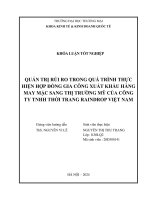 Quản trị rủi ro trong quy trình thực hiện hợp đồng gia công xuất khẩu hàng may mặc sang thị trường Mỹ