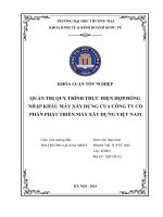 quản trị quy trình thực hiện hợp đồng nhập khẩu máy xây dựng của công ty cổ phần phát triển máy xây dựng việt nam