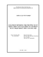 giải pháp mở rộng thị trường xuất khẩu thủy sản tại công ty cổ phần xuất nhập khẩu thủy sản hà nội