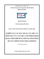 nghiên cứu các đặc trưng cấu trúc và tính chất của vật liệu nano perovskite dyfeo3 tổng hợp bằng phương pháp đồng kết tủa trong dung dịch ammonia