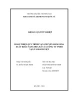 hoàn thiện quy trình vận chuyển hàng hóa xuất khẩu sang hoa kỳ của công ty tnhh vận tải bách việt