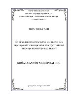 SỬ DỤNG PHƢƠNG PHÁP ĐÓNG VAI TRONG DẠY HỌC ĐẠO ĐỨC CHO HỌC SINH DÂN TỘC THIỂU SỐ TRÊN ĐỊA BÀN HUYỆN BẮC TRÀ MY