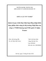 quản trị quy trình thực hiện hợp đồng nhập khẩu thực phẩm chức năng từ thị trường nhật bản của công ty tnhh thương mại xnk quốc tế alpha france