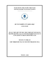 Đề tài nghiên cứu khoa học cấp cơ sở: Áp lực thể chế với việc thực hiện kế toán quản trị môi trường tại các doanh nghiệp sản xuất ở vùng kinh tế trọng điểm phía Nam