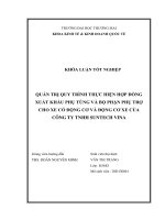 quản trị quy trình thực hiện hợp đồng xuất khẩu phụ tùng và bộ phận phụ trợ cho xe có động cơ và động cơ xe của công ty tnhh suntech vina