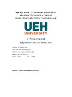 final exam subject principles of marketing