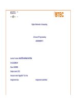 higher nationals in computing advanced programming assignment