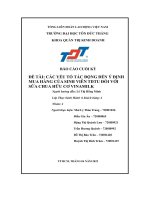 báo cáo cuối kỳ các yếu tố tác động đến ý định mua hàng của sinh viên tdtu đối với sữa chua hữu cơ vinamilk