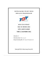 báo cáo cuối kỳ môn khởi nghiệp thì là kombucha