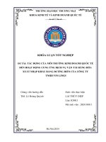 tác động của môi trường kinh doanh quốc tế đến hoạt động cung ứng dịch vụ vận tải hàng hóa xuất nhập khẩu bằng đường biển của công ty tnhh vin lines