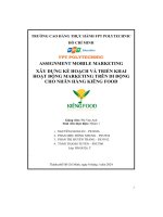 tiểu luận xây dựng kế hoạch và triển khaihoạt động marketing trên di độngcho nhãn hàng kiêng food