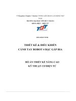 thiết kế điều khiển cánh tay robot 4 bậc gấp bia