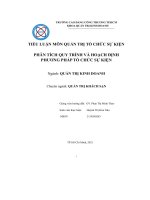 tiểu luận môn quản trị tổ chức sự kiện phân tích quy trình và hoạch định phương pháp tổ chức sự kiện