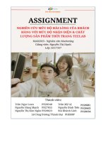 tiểu luận nghiên cứu mức độ hài lòng của khách hàng với mức độ nhận diện thương hiệu và chất lượng sản phẩm thời trang teelab