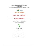 tiểu luận báo cáo cuối môn kỹ năng đàm phán phân tích thương vụ đàm phán của công ty tnhh green joy