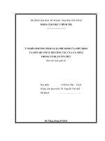 ý nghĩa phương pháp luận phủ định của phủ định và liên hệ với vị trí công tác của cá nhân trong cơ quan tổ chức
