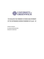 to evaluate the tendency of non cash payment of the vietnamese during pandemic of covid 19