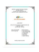 assignment công tác quản trị dự án kinh doanh cho tiệm trà nadia