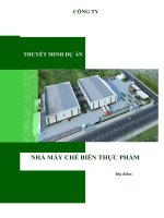 Thuyết minh Dự Án nhà máy chế biến thực phẩm-www.duanviet.com.vn/ 0918755356