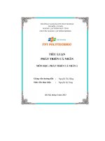 tiểu luận tiểu luậnphát triển cá nhân môn học phát triển cá nhân 2