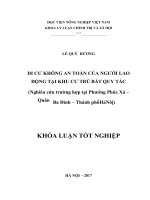 di cư không an toàn của người lao động tại khu cư trú bất quy tắc nghiên cứu trường hợp tại phường phúc xá quân ba đình thành phố hà nôị