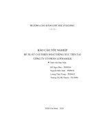 báo cáo tốt nghiệp đề xuất cải thiện hoạt dộng xúc tiến tại công ty cổ phần lothamilk