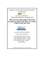 tiểu luận phân tích hoạt động digital marketingsản phẩm sữa hộp nestlé milo của công tytnhh nestlé việt nam