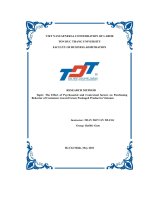research method the effect of psychosocial and contextual factors on purchasing behavior of customers toward green packaged product in vietnam