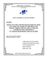 khảo sát mức độ đề kháng kháng sinh của một số vi khuẩn thuờng gặp trong nhiễm trùng tiểu ở trẻ em tại bệnh viện nhi đồng 1 từ tháng 04 2018 đến tháng 03 2019
