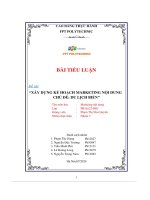 bài tiểu luận xây dựng kế hoạch marketing nội dung chủ đề du lịch biển